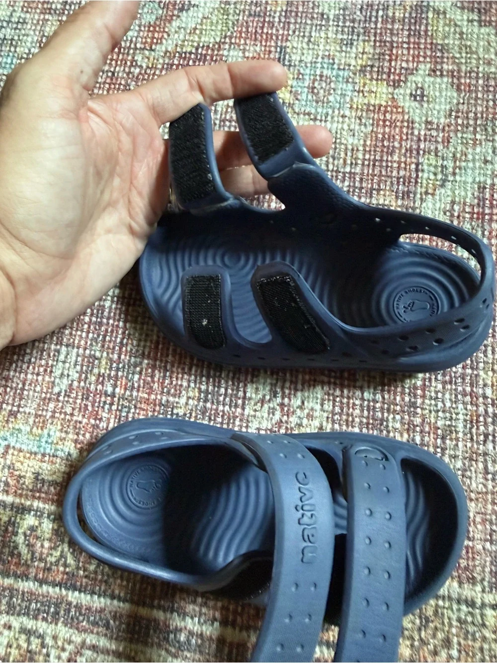 Native Kids Chase Navy Blue Adjustable Strap Sandals